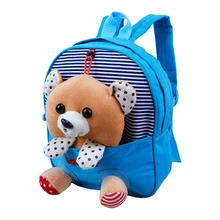 FGGS Caliente Mini Bolsos de Escuela Mochilas de Los Niños de Los Niños mochila de Dibujos Animados Oso Muñeca Mochila de Impresión Para 2-6 Año niños Azul