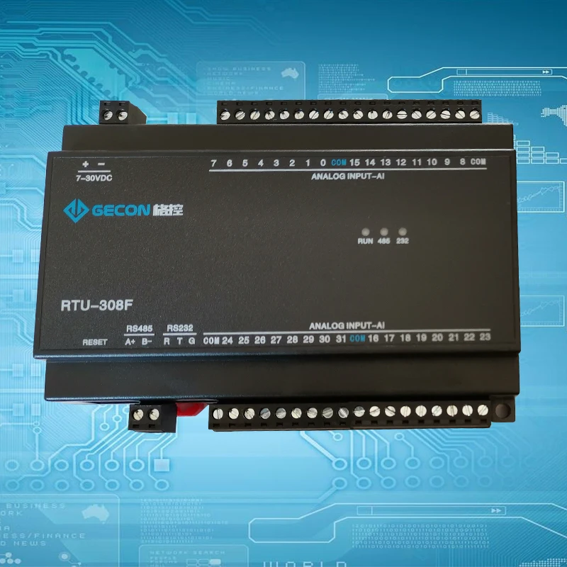 32 AI аналоговый 0-20 MA 0-10 VADC модуль Modbus IO Modbus rtu протокол