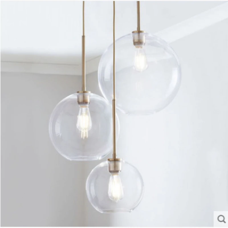

Nordic Loft Glass Ball Dining Room Pendant Lights Creative Bedroom Parlor Cafe Led Hanging Light Fixtures Free Shipping