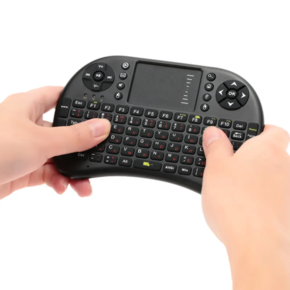 Беспроводная мини клавиатура QWERTY i8 2 4G с русской раскладкой игровая сенсорная