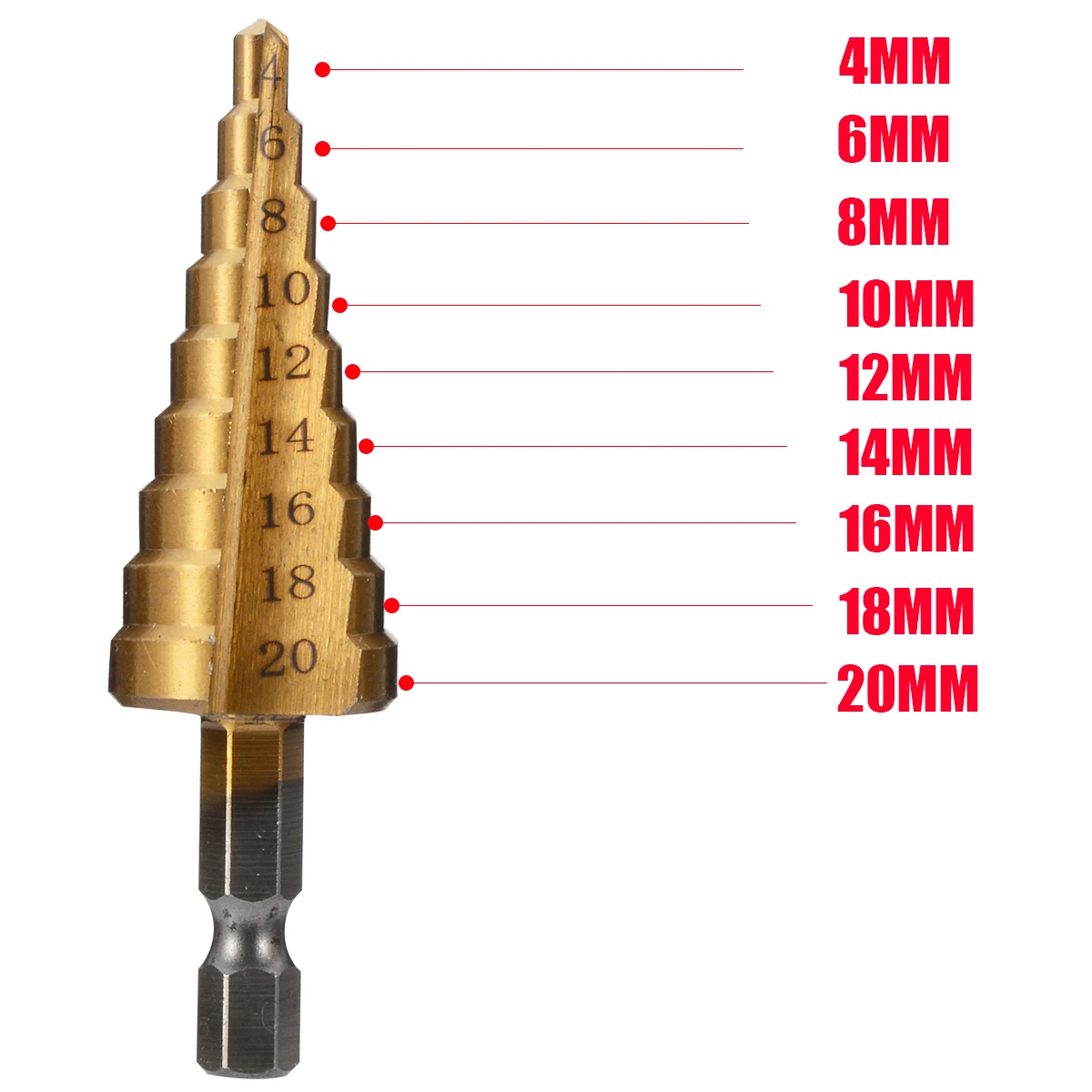 Mayitr 3pcs Step Drill Bits Step Drill HSS Step Drill HSS Large Cobalt Hole Titanium Cone Step Drill Bit Cutter With Pouch