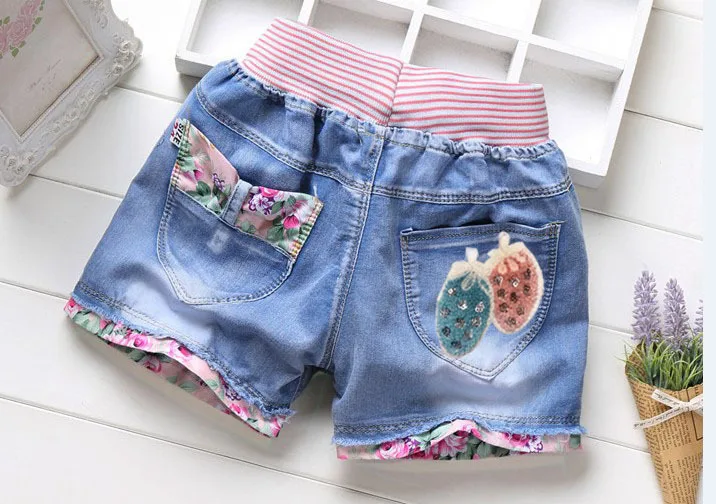 Summer Fashion Children Denim Shorts Baby Girls Cotton Sand Short Kids Girl Casual Jeans Shorts 3-12Yyears