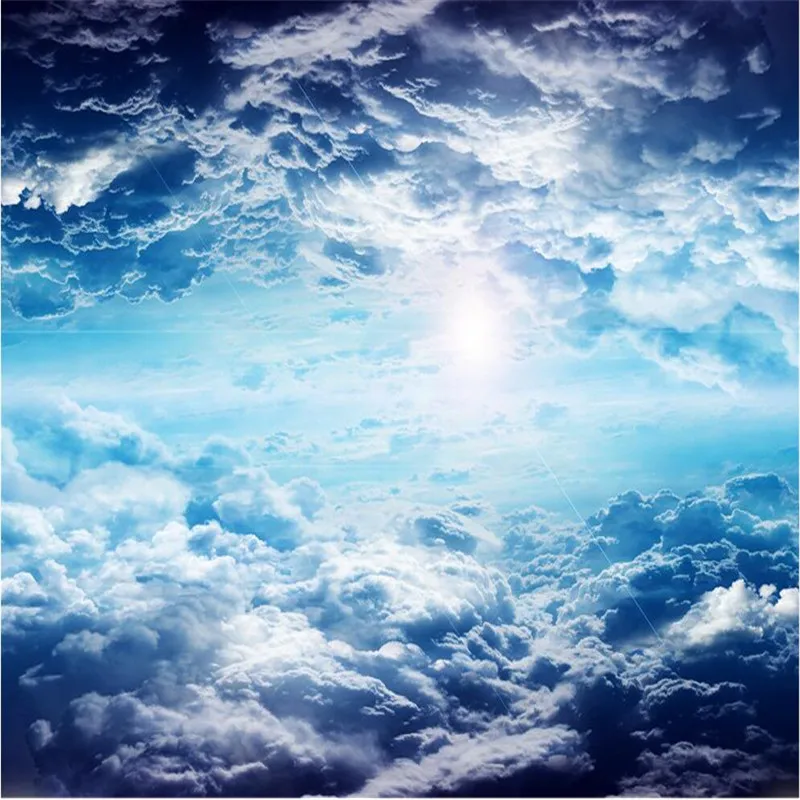 beibehang Custom Wallpapers 3D Cloudy Sky Sun Ceiling Wallpaper Sofa Living Room TV Backdrop papel de parede para sala estar |