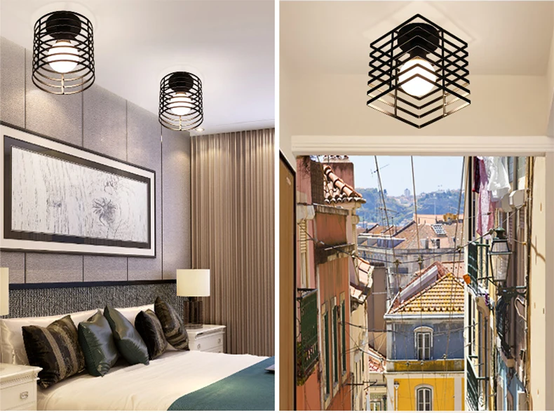 Luzes de Teto Gaiola do Vintage Lâmpada do Teto Moderno Plafondlamp Casa Iluminação Sala Estar Lampara Techo Suspensão Luminária E27 Led 20 Luzes de teto led moderno plafondlamp casa