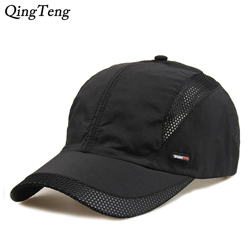 

Summer Breathable Mesh Baseball Cap Brand Lightweight Quick-Drying Net Visor Sun Hat Black Dad Cap Men Snapback Hats