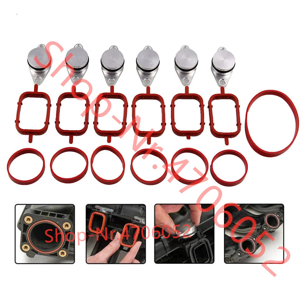 

33 mm Swirl Flap Blanking Plates Kit with Intake Manifold Gasket for BMW 6items
