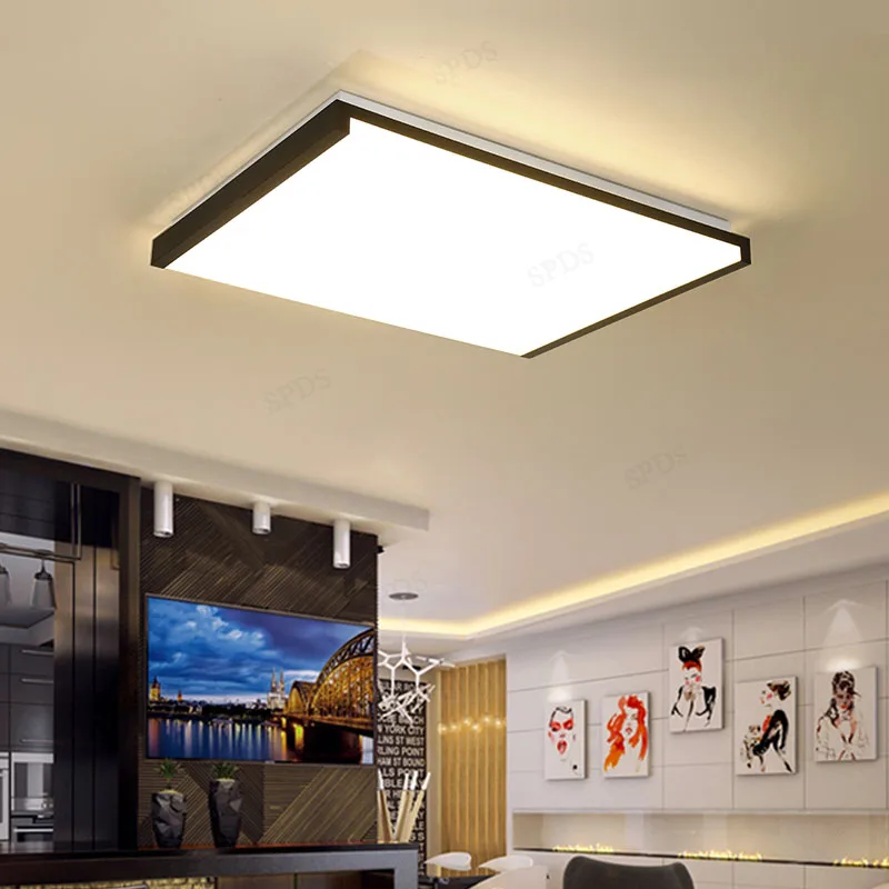 

Modern acrylic wrought iron aluminum rectangular interior ceiling light lamparas de techo led ceiling light Surface mounted