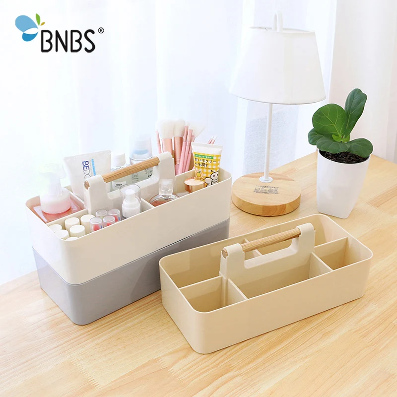 

BNBS Multifunctional Creative Desk Sundries Storage Remote Control Holder Box Plastic Desktop Cosmetic Organizer Makeup Box