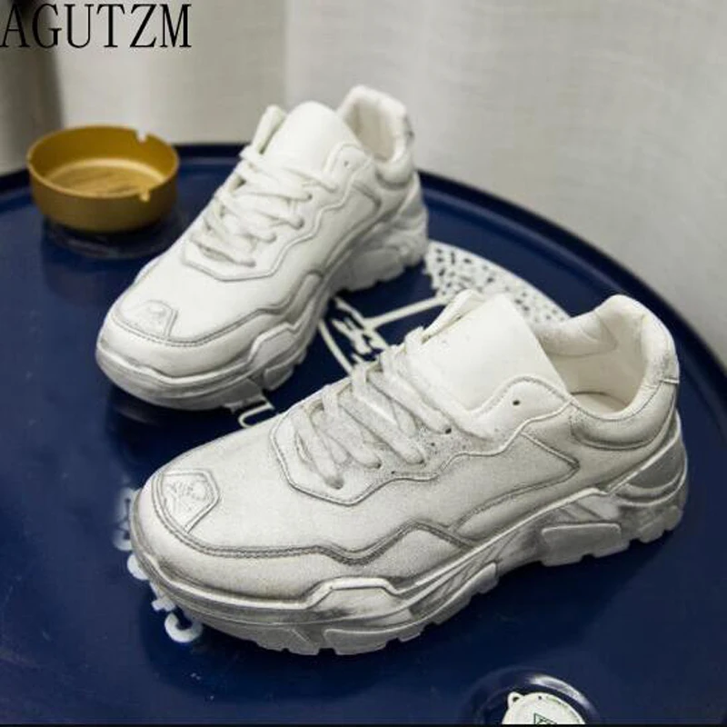 

New 2018 Spring Fashion Women Casual Shoes Suede Leather Platform Shoes Women Sneakers Ladies White Trainers Chaussure Femme 665