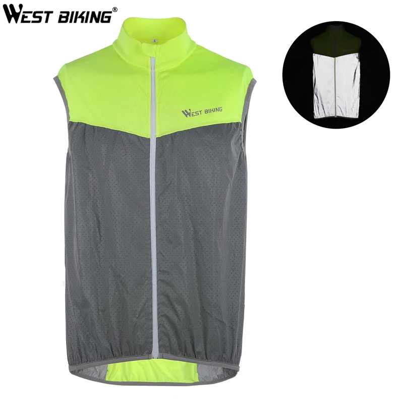 WEST BIKING Reflective Vest Cycling Windproof Safety Bike Vest