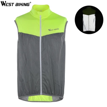 

WEST BIKING Reflective Vest Cycling Windproof Safety Bike Vest Sleeveless Cycling Jersey Running Sport Gear Men Women Bike Vest