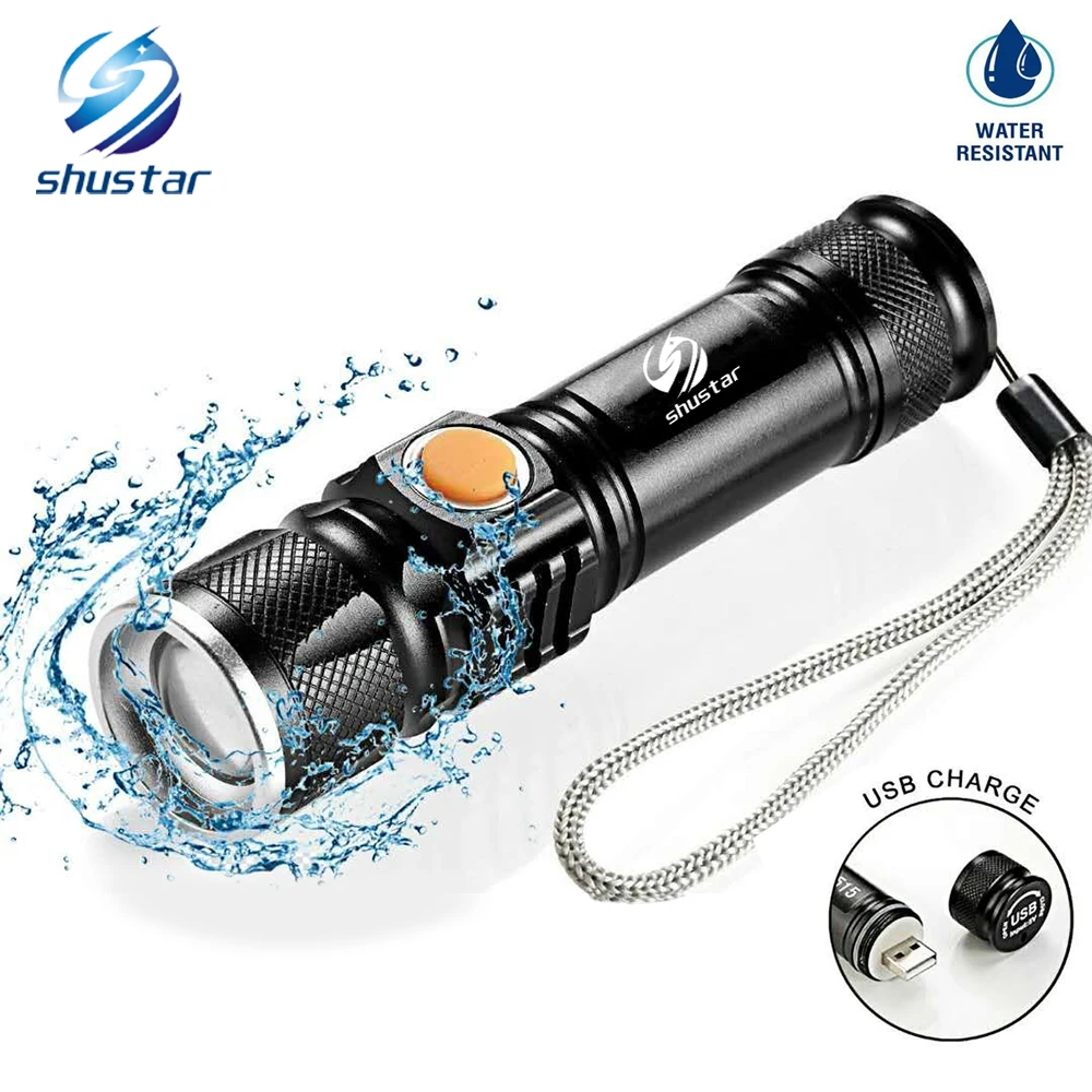 USB Inside Battery T6 Powerful 2000LM Led Flashlight Portable Light Rechargeable Tactical LED Torches Zoom Flashlight USB Inside Battery T6 Powerful 2000LM Led Flashlight Portable Light Rechargeable Tactical LED Torches Zoom Flashlight