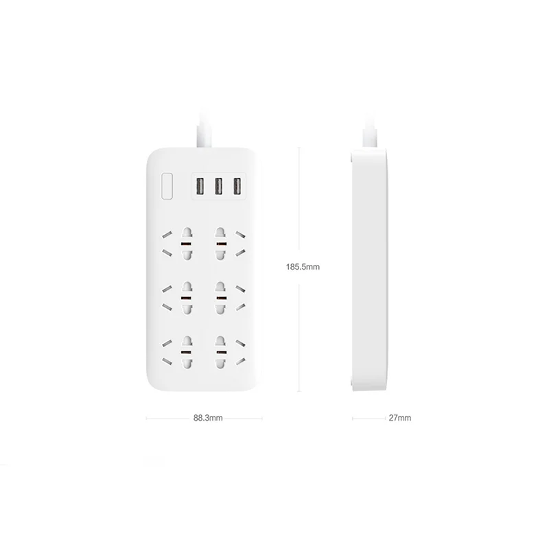 Оригинальная смарт розетка Xiaomi MiJia базовая с 6 портами 3 USB быстрая зарядка блок