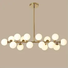 Скандинавские волшебные бобы Золотой стеклянный шар люстра современный модный Лофт подвесной светильник освещение для столовой отеля гостиной