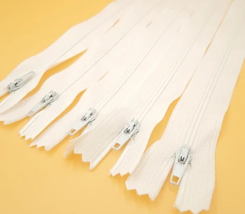 

100 Pcs Lots White Color Nylon Coil Zippers Tailor Sewing Tools 9 Inch