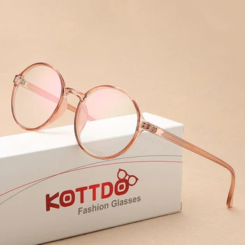 

KOTTDO 2019 New Round Glasses Frame Fashion Blue Light Myopia Glasses Men and Women Eyewear Frame Student Prescription Glasses