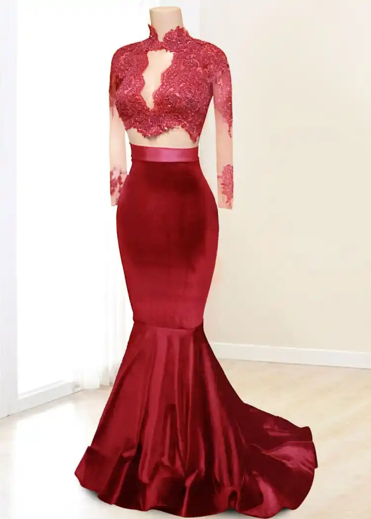 maroon two piece homecoming dress