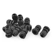 KSOL 12 шт. водонепроницаемые PG9 Пластик кабельные вводы Крепеж черный
