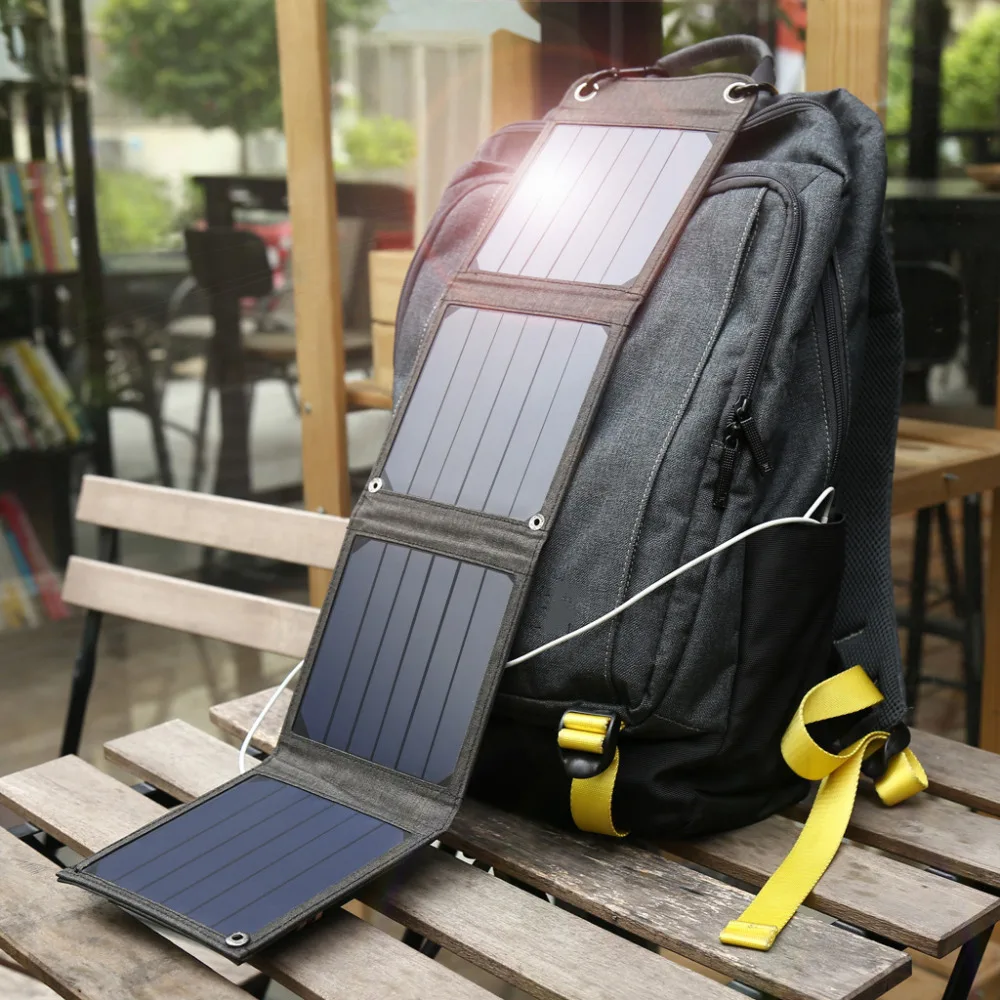 Suaoki Солнечный свет мощность 14 Вт солнечная батарея зарядное устройство 5 В 2.1A USB выход устройства Портативные солнечные панели для смартфонов планшет на открытом воздухе
