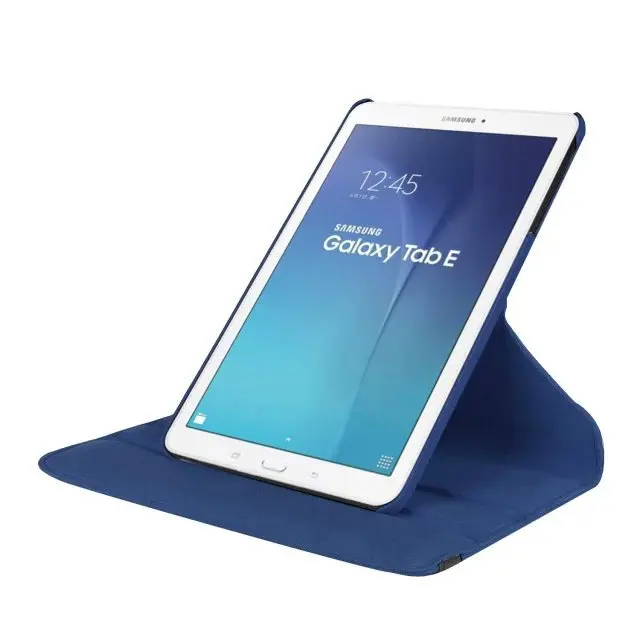 4 в 1 модный вращающийся на 360 Градусов Кожаный чехол для samsung Galaxy Tab E 9,6 T560 T561 чехол для планшета+ защита экрана+ OTG+ ручка - Цвет: dark blue