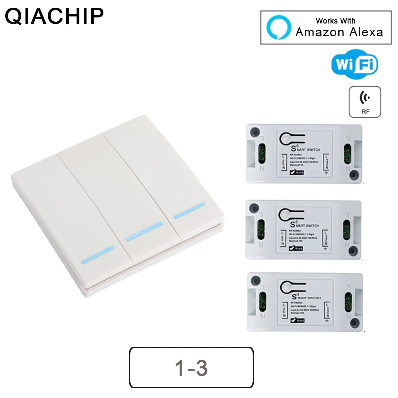 WiFi Smart Switch Wireless Remote Control Light Timer Relay Switches AC 110V 220V Home Automation Work With Amazon Alexa