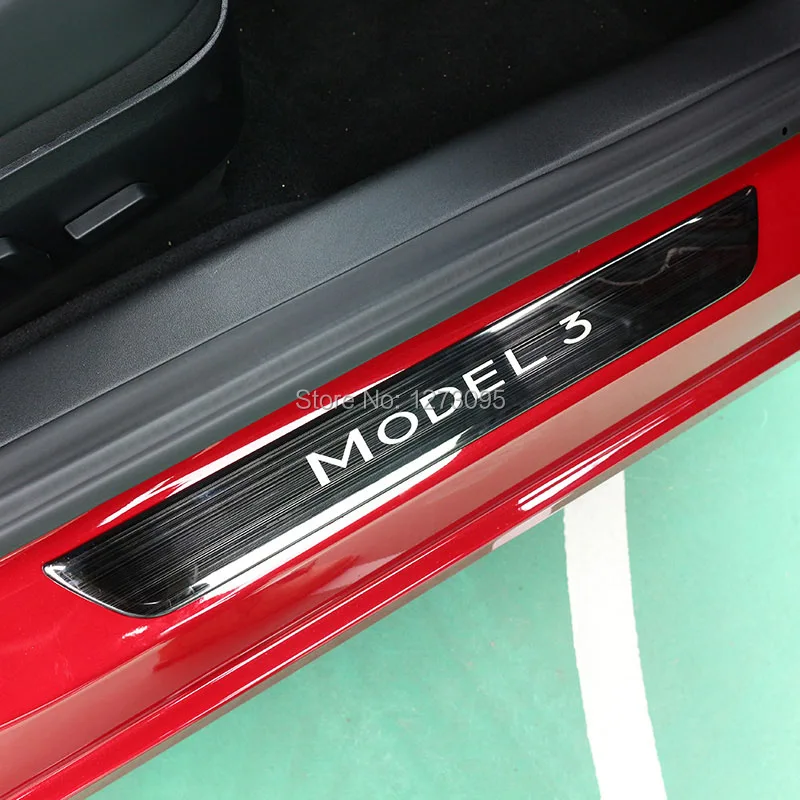 Для Tesla модель 3 Нержавеющая Накладка на порог автомобиля Защита Накладка на педаль аксессуары для автомобиля