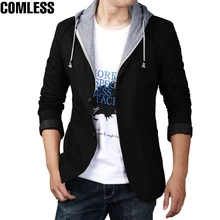 Pluz Размер L-8XL, Мужской Блейзер, новинка, модный блейзер с капюшоном, мужская повседневная куртка, приталенный классический костюм, мужские костюмы из двух частей