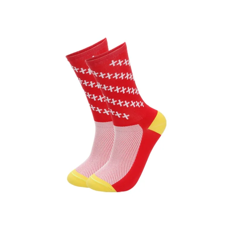 Спортивные носки для велосипедистов, профессиональные мужские и женские унисекс, для улицы, для бега, компрессионные велосипедные носки высокого качества - Цвет: Красный