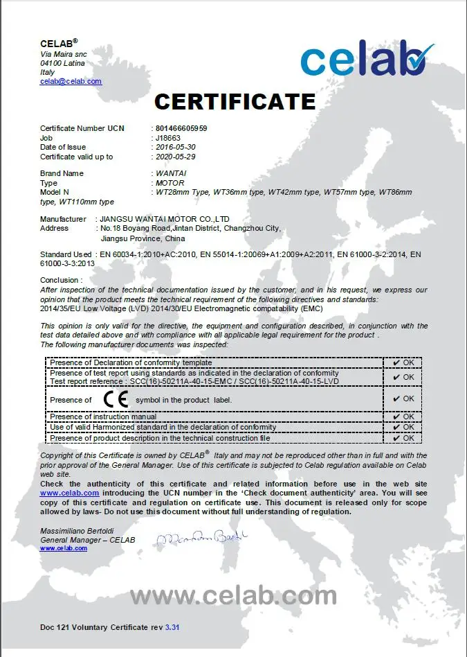 Бесплатная доставка! 5 шт. шаговый двигатель Nema 17 Wantai 42BYGHW208 12 В 0.4A 2600g cm(37 oz in) CE RoHS ISO
