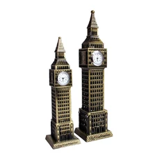 Reloj de mesa Vintage europeo Londres Big Ben modelo creativo Metal estilo antiguo relojes recuerdos artesanías escritorio decoración del hogar