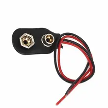 10 шт. 9 В PP3 9 вольт батарея оснастки на зажиме Разъем I Тип Держатель 10 см свинец