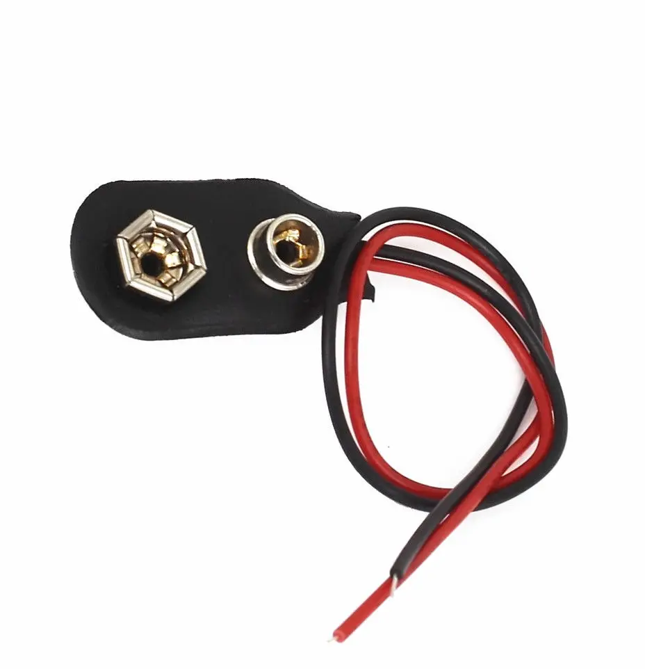 

10PCS 9V PP3 9Volt battery snap on clip connector I Type Holder 10CM Lead