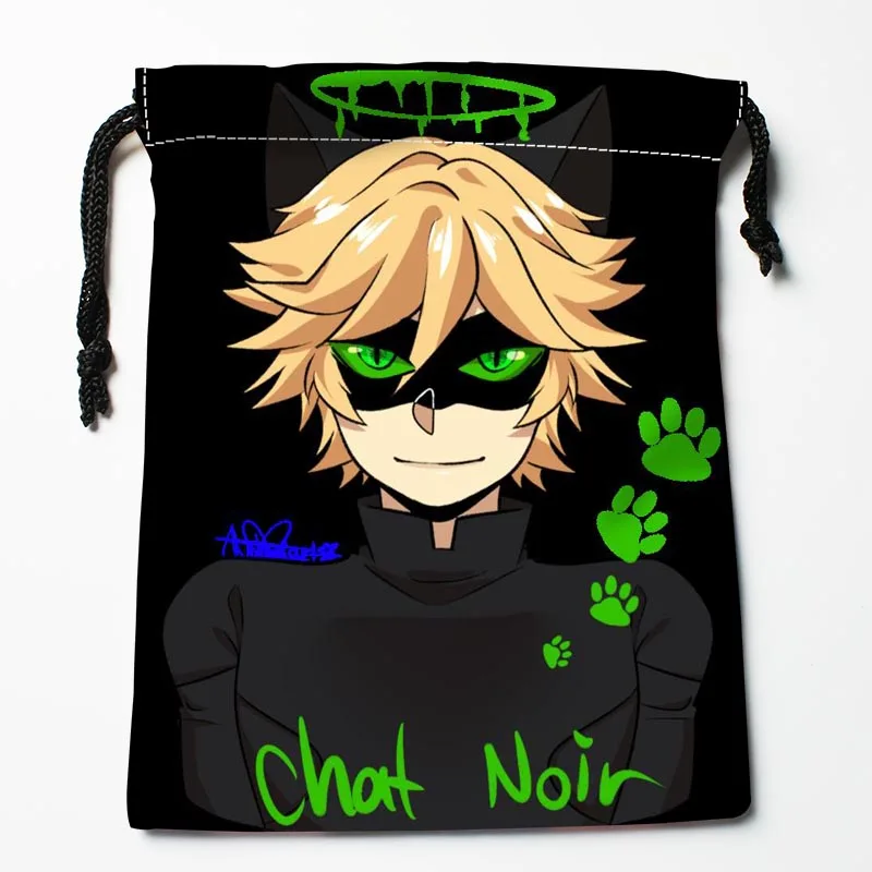 New Custom Chat Noir Bags Custom drawstring bags Printed gift bags 27x35cm Compression Type Bags