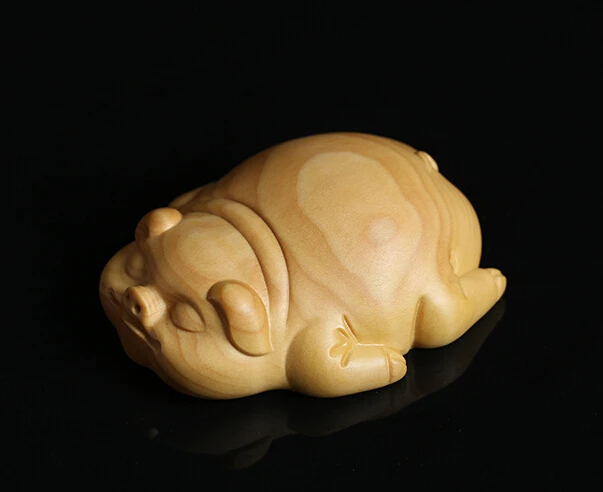 

Direct selling 5PC boxwood carvings pig handlebars wooden objects portraits portraits handicrafts etc