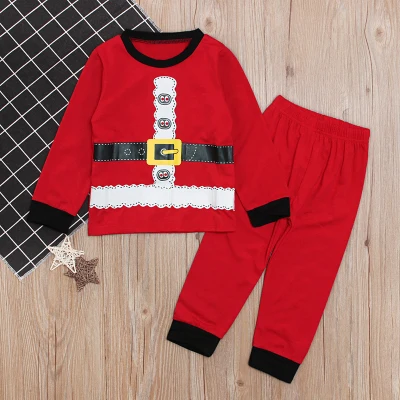 Новое поступление; зимняя Рождественская Пижама с Санта-Клаусом и снеговиком для детей 2-7 лет; пижамный комплект для мальчиков и девочек; детская пижама из хлопка - Цвет: Черный