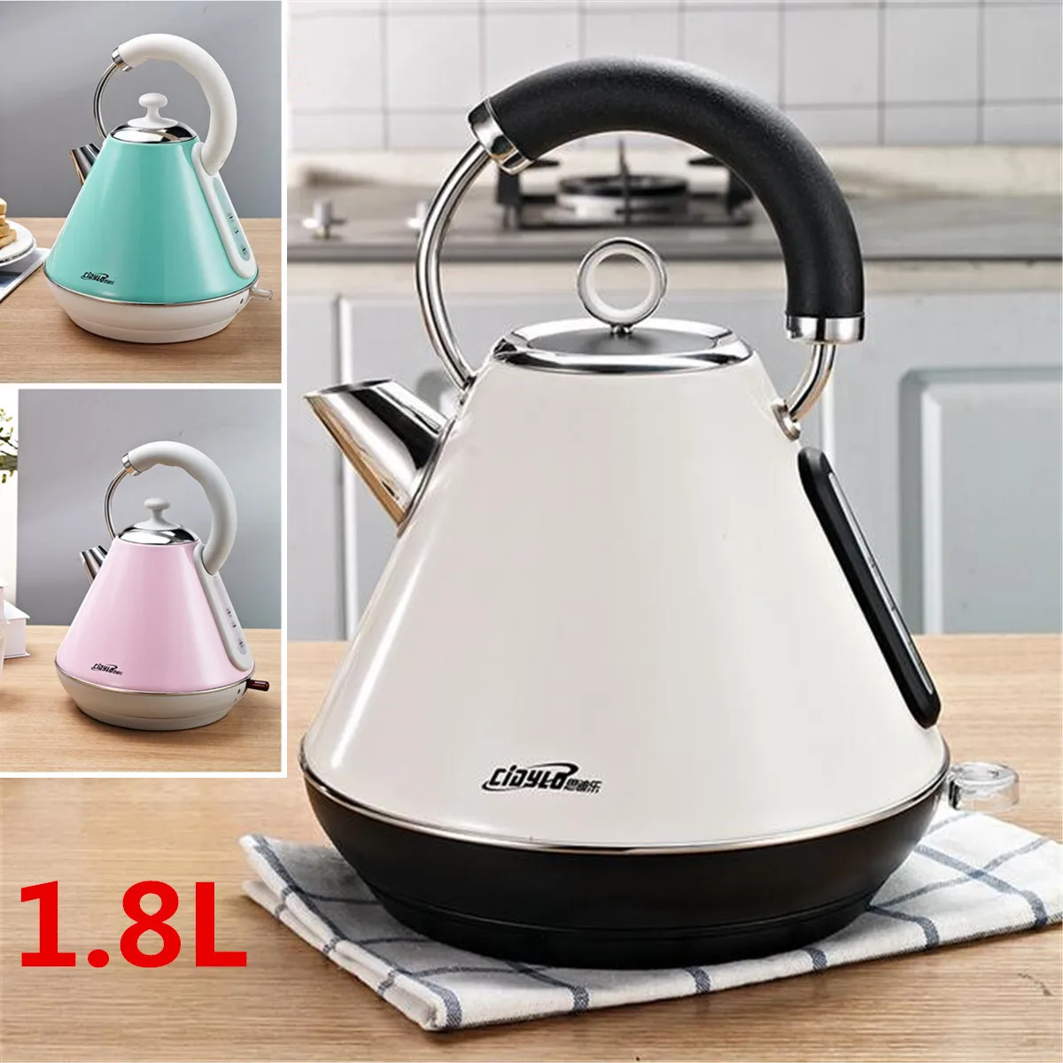 

1800W 1.8L 220V Cidylo YK-868 304 Stainless Steel Electric Kettle With Water Gauge