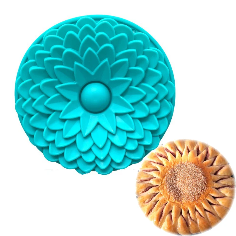 Big Size Flower Cake Mold Silicone Daisy Flower Bread Pan Chiffon Cake