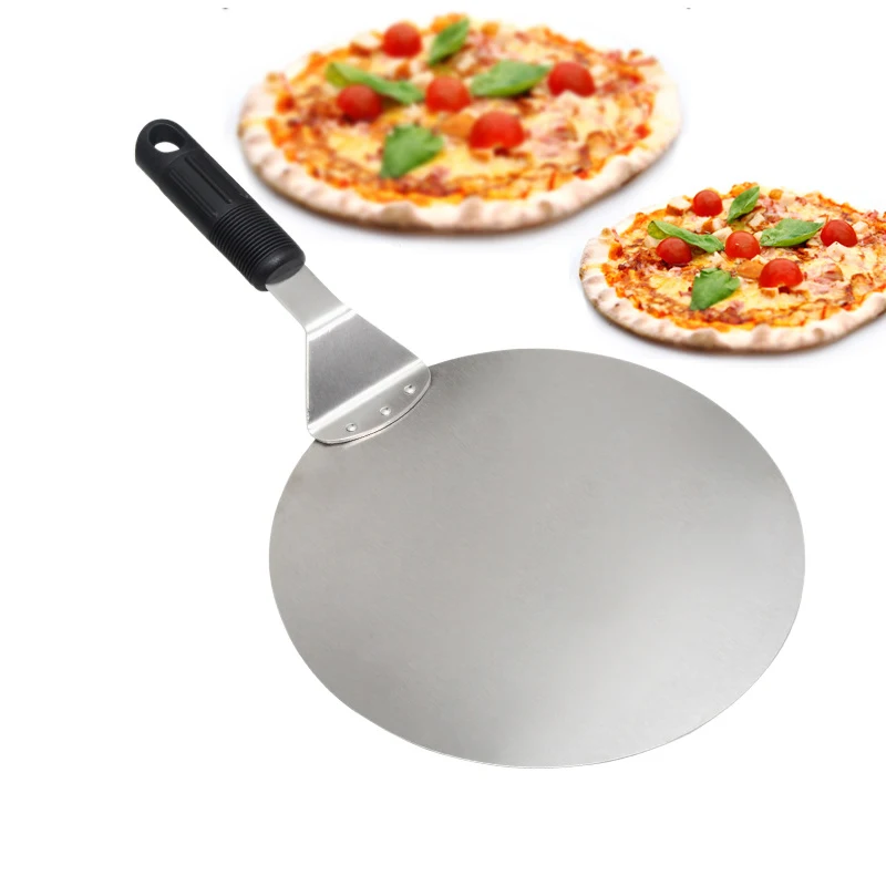 

25cm Round Stainless Steel Pizza Spatula Peel Shovel Turner Cake Lifter Tray Pan Home Kitchen Baking Pastry Tools Kitchenware