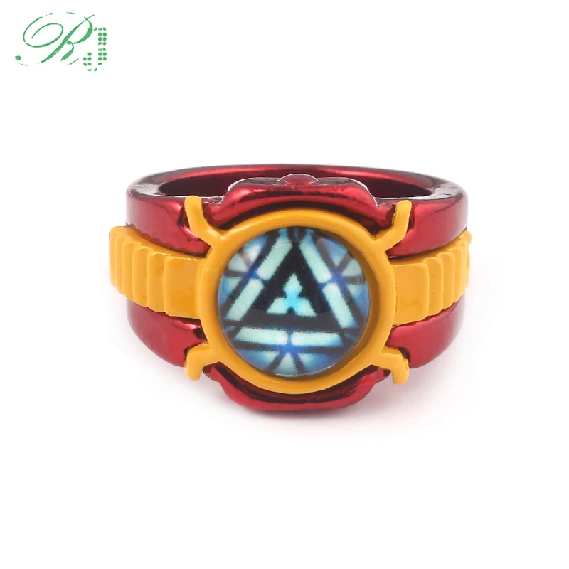 

RJ Avengers Iron Man Tony Strak Arc Reactor Heart Rings Super Heros Thanos Batman Anillos For Men Women Dropshipping Jewelry