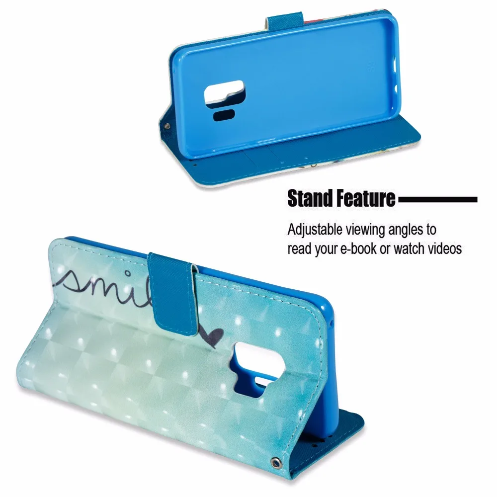 Cartoon For Samsung Galaxy S9 S9 Plus Note 8 Case Flip PU Wallet Card Holder Cover For iPhone X Smart Wallet Case Unicorn        (73)