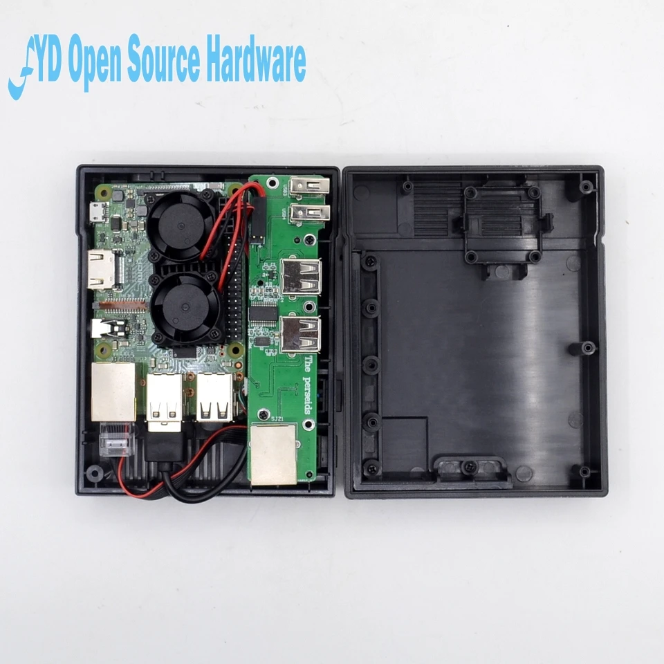 1 шт. Raspberry pi Dual Fan Ultimate Heatsink Cooler с двойными вентиляторами охлаждения для Pi 3/2 Model B /