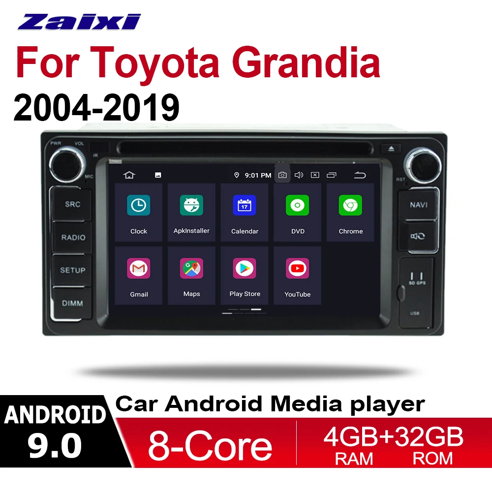 

ZaiXi 4GB android 9.0 car dvd player For Toyota Grandia 2004~2019 Multimedia GPS Navigation Map Autoradio WiFI Bluetooth HD