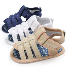 0-18 м для маленьких мальчиков мягкая подошва летняя обувь для детей Сандалии для девочек полосатая обувь для новорожденных Нескользящие Обувь J2