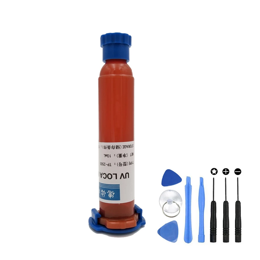 

10ml tp2500 uv glue UV Glue LOCA Liquid Optical Clear Adhesive + 8 in 1 OPENING Tools for mobile phone touch screen