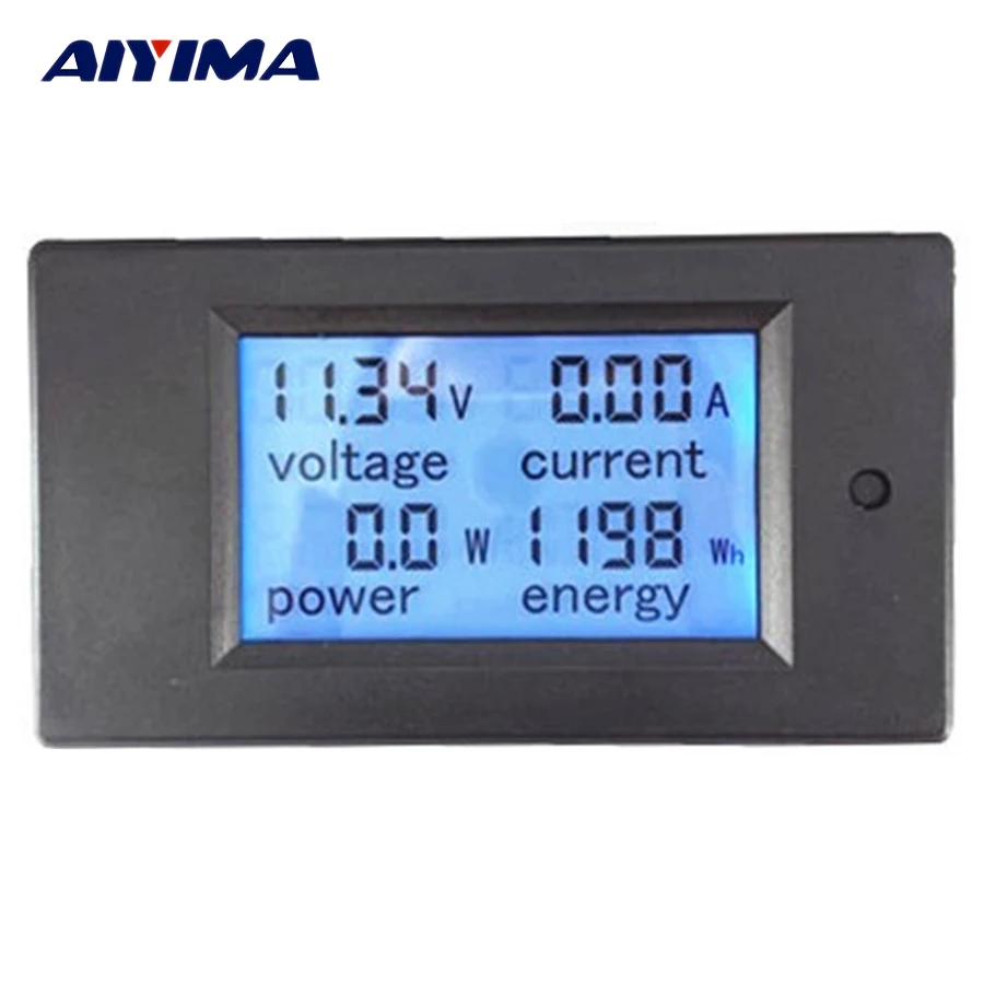 Pаспродажа AIYIMA цифровой ваттметр DC6.5 100V 20A 4 в 1 цифровой измеритель напряжения тока Энергии Большой ЖК экран Вольтметр постоянного тока Амперметр
