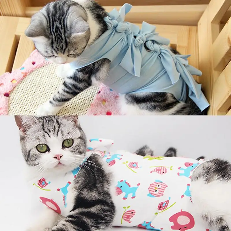 Мягкий костюм кошки для домашних животных дышащий стерилизации кошек летнее