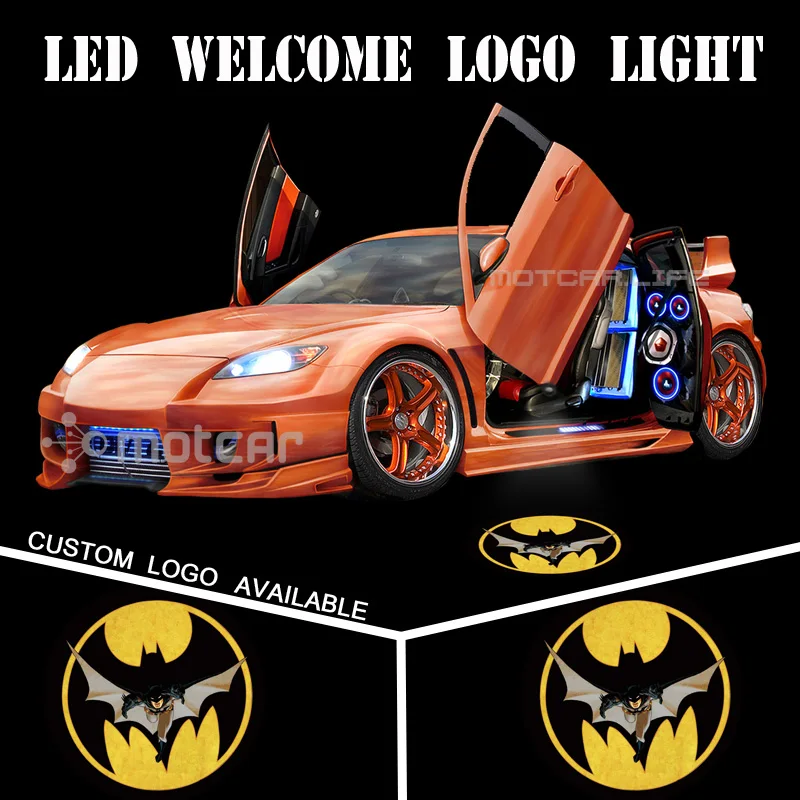 Laser Yellow Dark Knight Batman GOBO Logo Light Car Door Light