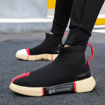 

New Spring Summer Men Casual Shoe Men Sneaker Shoes Flats Comfortable Slip-On Breathable Socks Shoes walking casual shoes 39~44