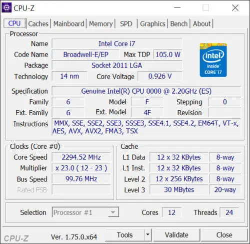 Оригинальный процессор Intel Xeon ES Version QHV6 2 20 ГГц 12 ядер 30 м E5 2650V4 105 Вт бесплатная