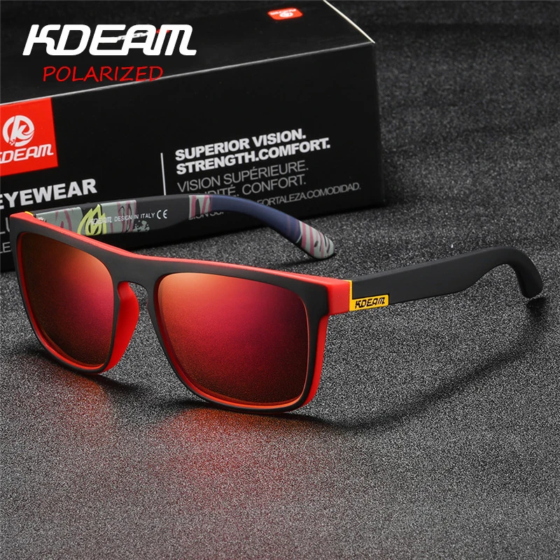 

KDEAM Quick style Polarized Sunglasses Men Square Sun Glasses Polaroid lens Women Brand Designer eyewear Driving With case KD156